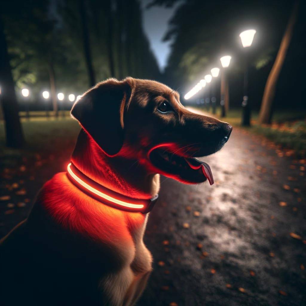 Petsation - Collier Lumineux pour Chien - Rechargeable par USB - Nylon renforcé - Haute Qualité, Stabilité & Sécurité (rouge L) - Petsation - Imagen 2