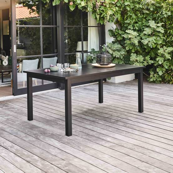 Oviala - Table de jardin extensible en aluminium noir 8 places Butterfly - Oviala - Image 3