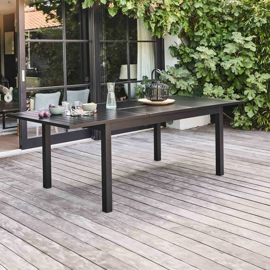 Oviala - Table de jardin extensible en aluminium noir 8 places Butterfly - Oviala - Image 2