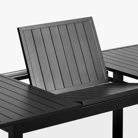 Oviala - Table de jardin extensible en aluminium noir 8 places Butterfly - Oviala - Image 5