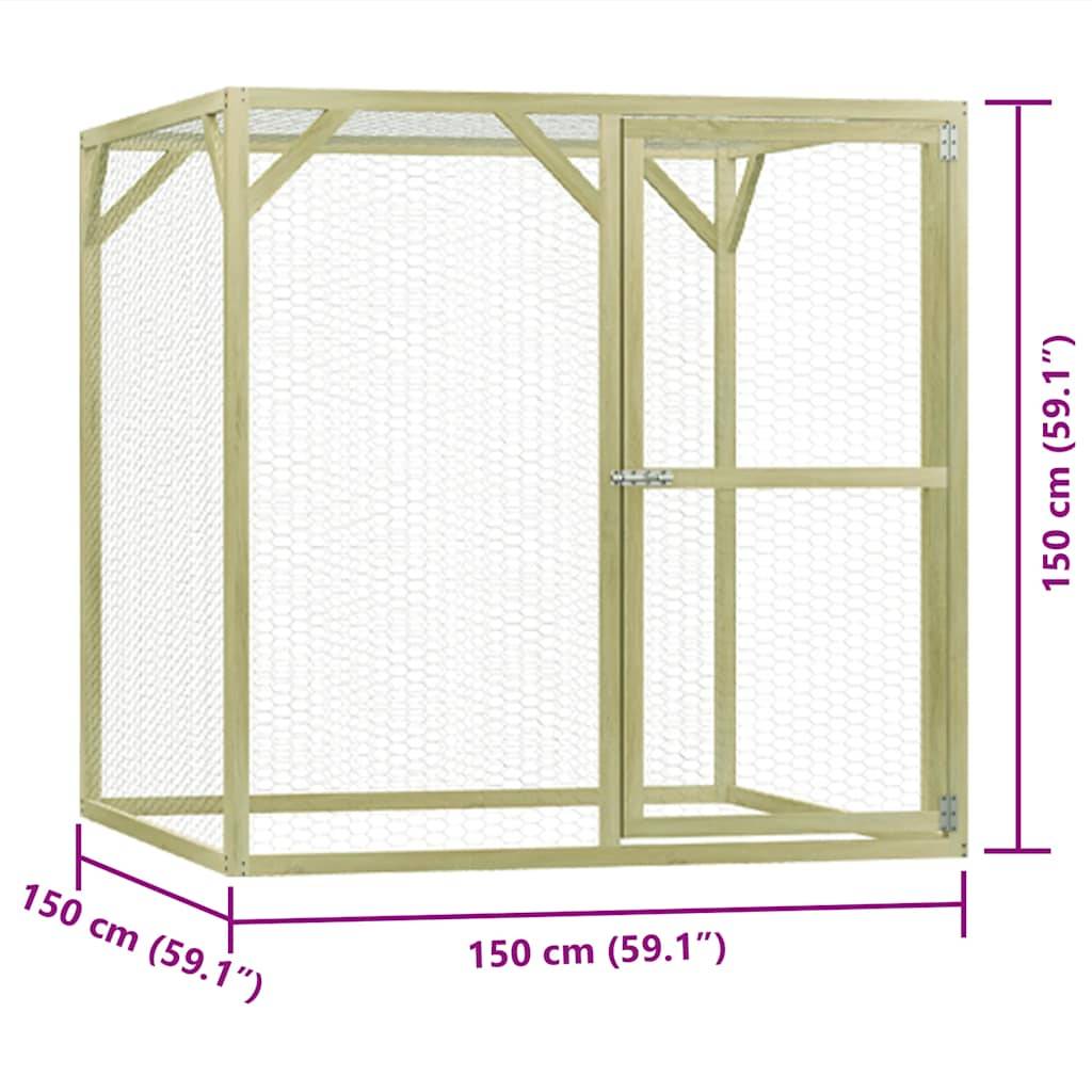 Vidaxl - Poulailler 1,5x1,5x1,5 m Pinède imprégnée vidaXL 278403 - Imagen 3