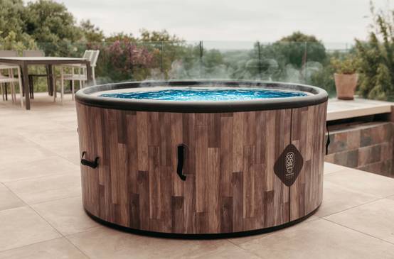 Spa gonflable 2 places chauffant & massant imitation bois 150cm - Image 3