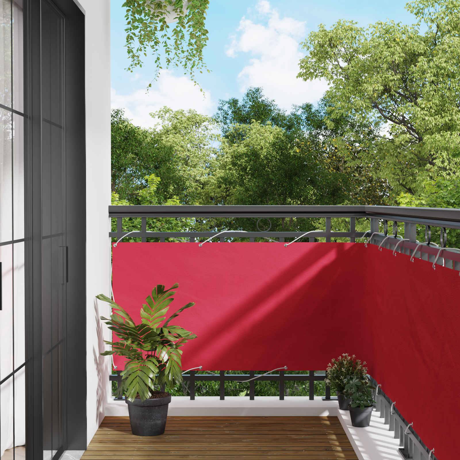Écran de balcon Tissu oxford Bordeaux 75 x 300 cm - PANGIVO - Image 1