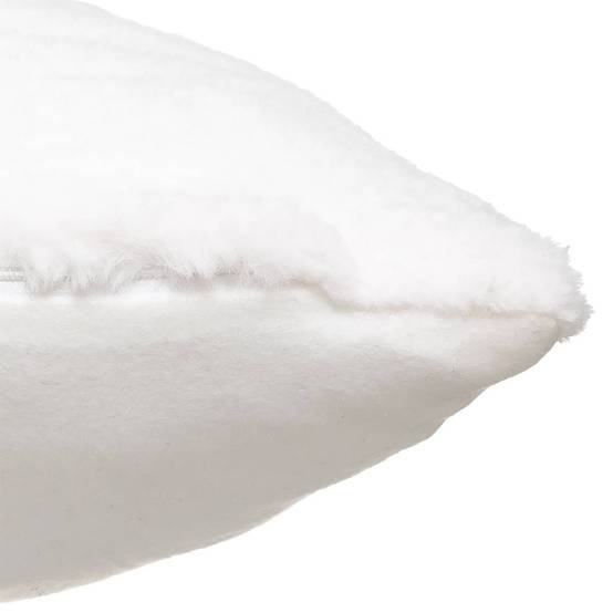 Atmosphera - Coussin "Manoir" fausse fourrure blanc 45x45cm - Atmosphera Créateur d'intérieur - Image 5