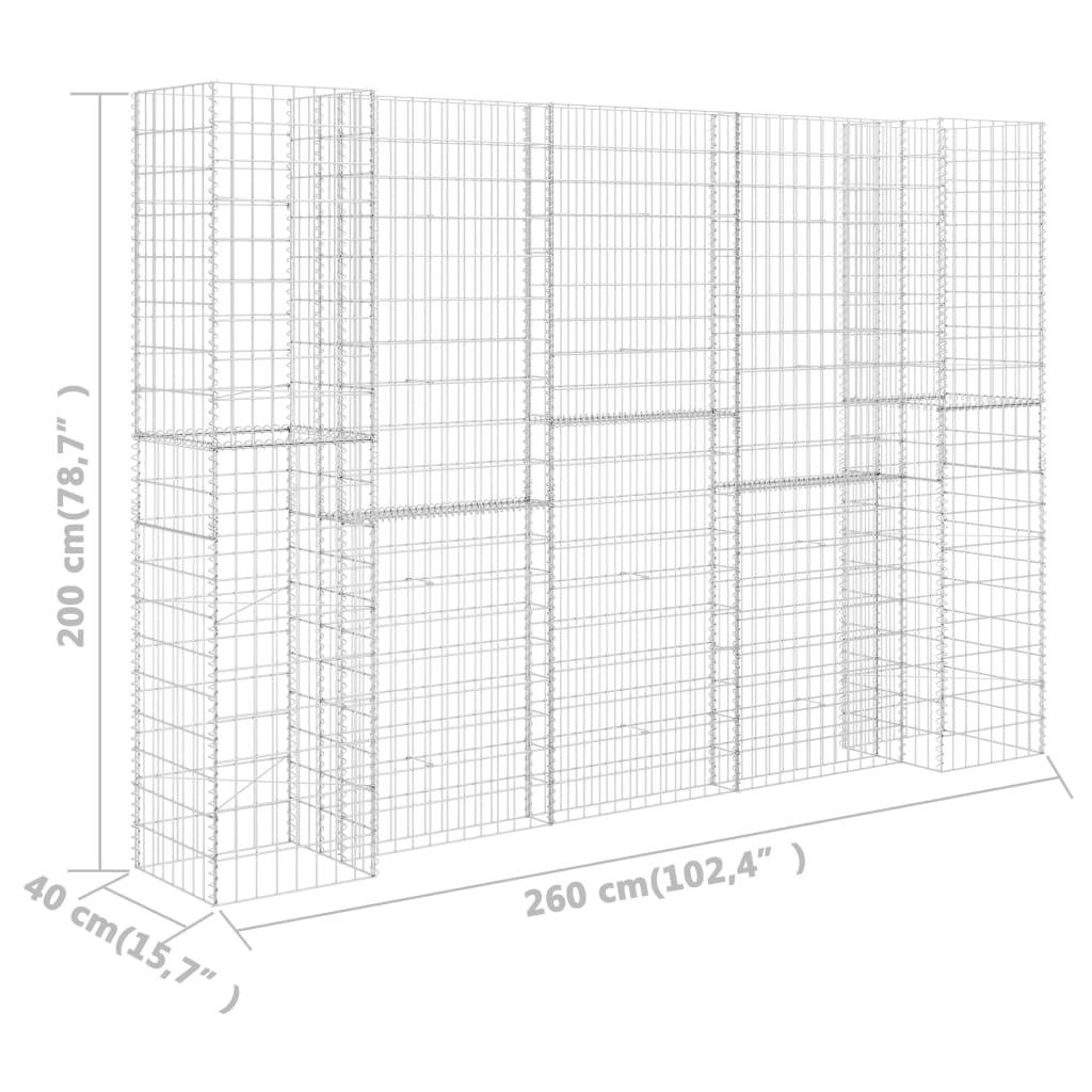 Helloshop26 - Jardinière à gabion en H 260 x 40 x 200 cm fil d' acier - Imagen 5