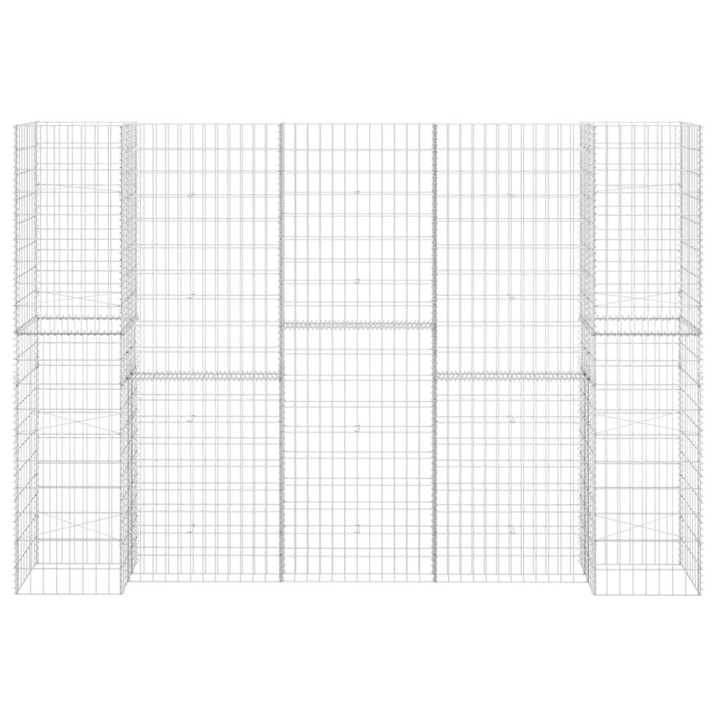 Helloshop26 - Jardinière à gabion en H 260 x 40 x 200 cm fil d' acier - Image 2