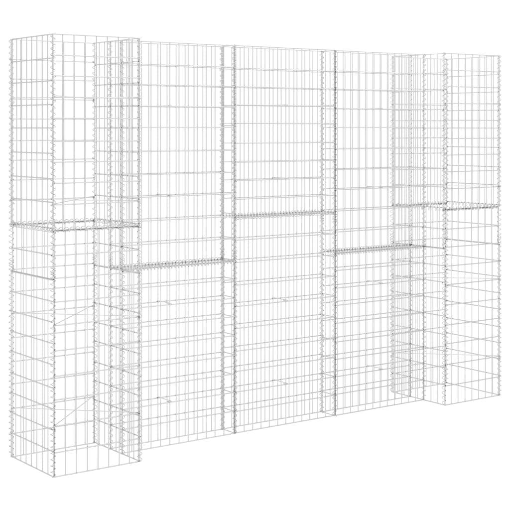Helloshop26 - Jardinière à gabion en H 260 x 40 x 200 cm fil d' acier - Image 1