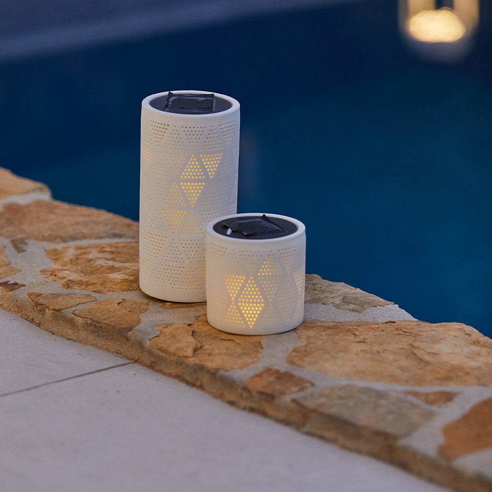 Lumisky - Mini lanterne solaire JANINA SMALL Blanc Céramique H10cm - Imagen 3