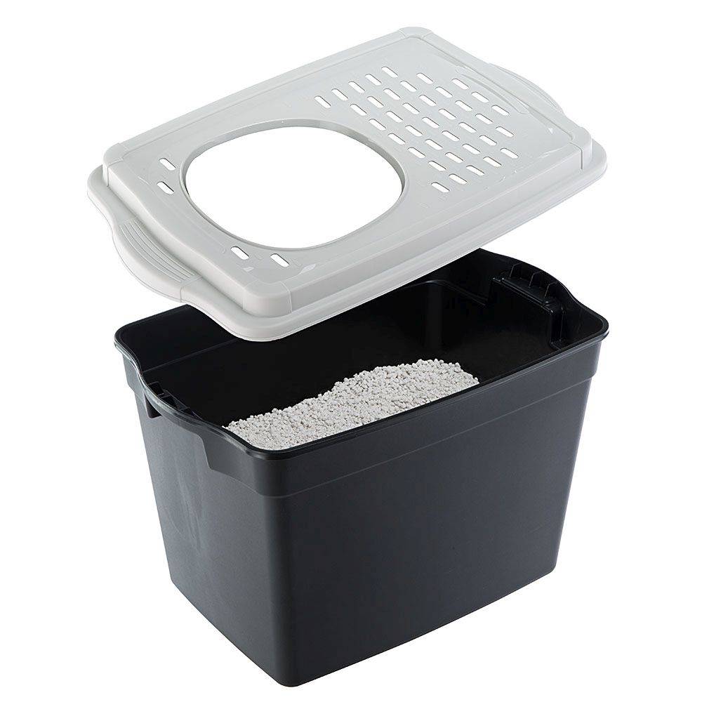 Ferplast - Ferplast Bac à Litière pour Chat, Toilettes Couvertes pour Chat, avec Entrée Supérieure, Couvercle Perforé, 38,8 x 57,5 xh 39 cm, Grand Bac à Litière - Imagen 5