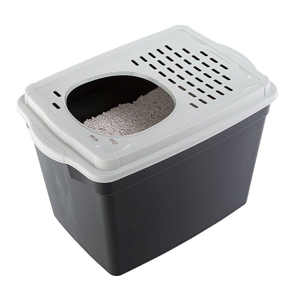Ferplast - Ferplast Bac à Litière pour Chat, Toilettes Couvertes pour Chat, avec Entrée Supérieure, Couvercle Perforé, 38,8 x 57,5 xh 39 cm, Grand Bac à Litière - Imagen 4