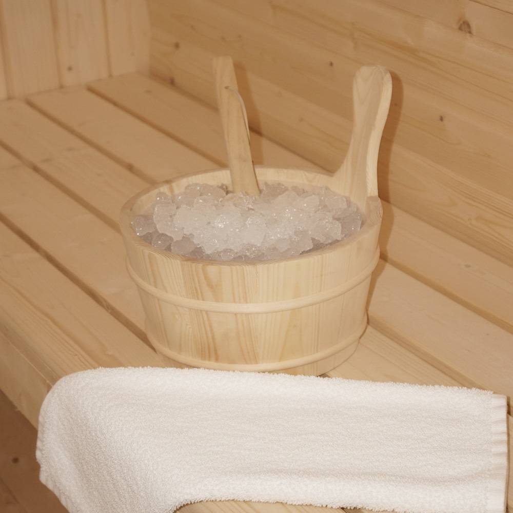Home Deluxe - HOME DELUXE - Sauna d'extérieur CUBE M - Dimensions : env. 194 cm x 195 cm x 120 cm, bois : épicéa - avec poêle et accessoires pour sauna I Sauna de - Image 9