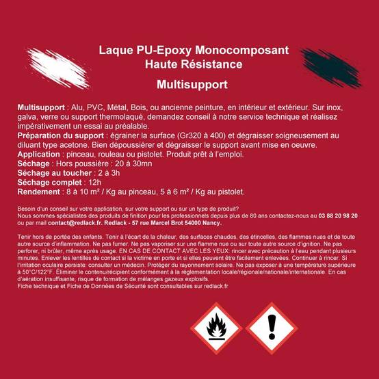 Peinture Brun sépia RAL 8014 Satiné multisupport 3L Redlack - Image 2