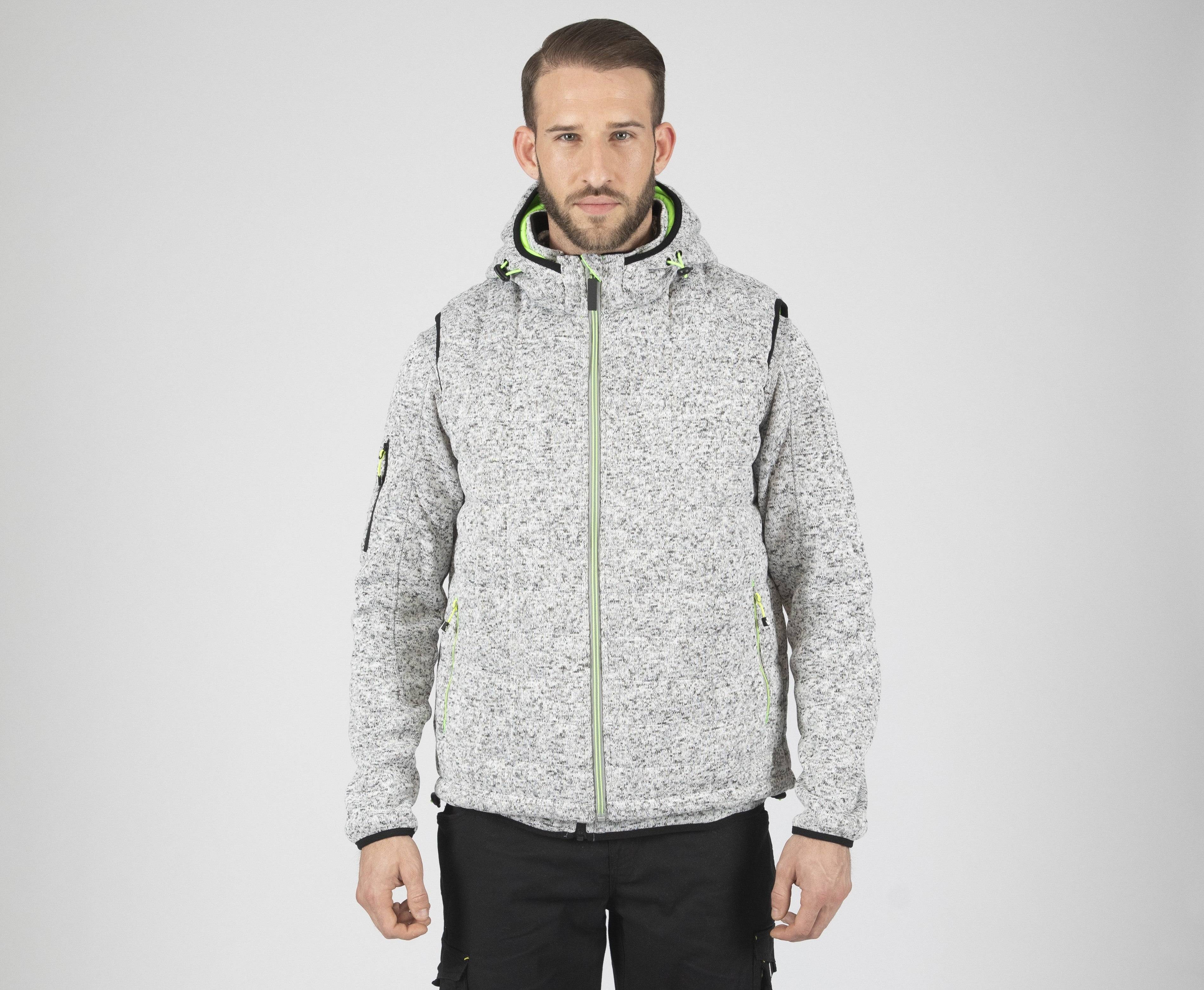 Nineworths - Taille L - TEDDY - GILET SANS MANCHES DE TRAVAIL - 1131 Gris chiné , Vert fluo - Imagen 2