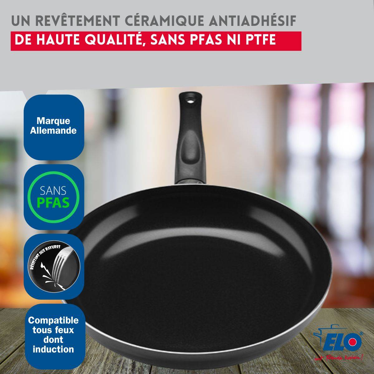 Ensemble de 2 Poêles de cuisson 28 et 32 cm et 2 faitouts 12 et 16 cm Elo Prima Brillant - Image 7