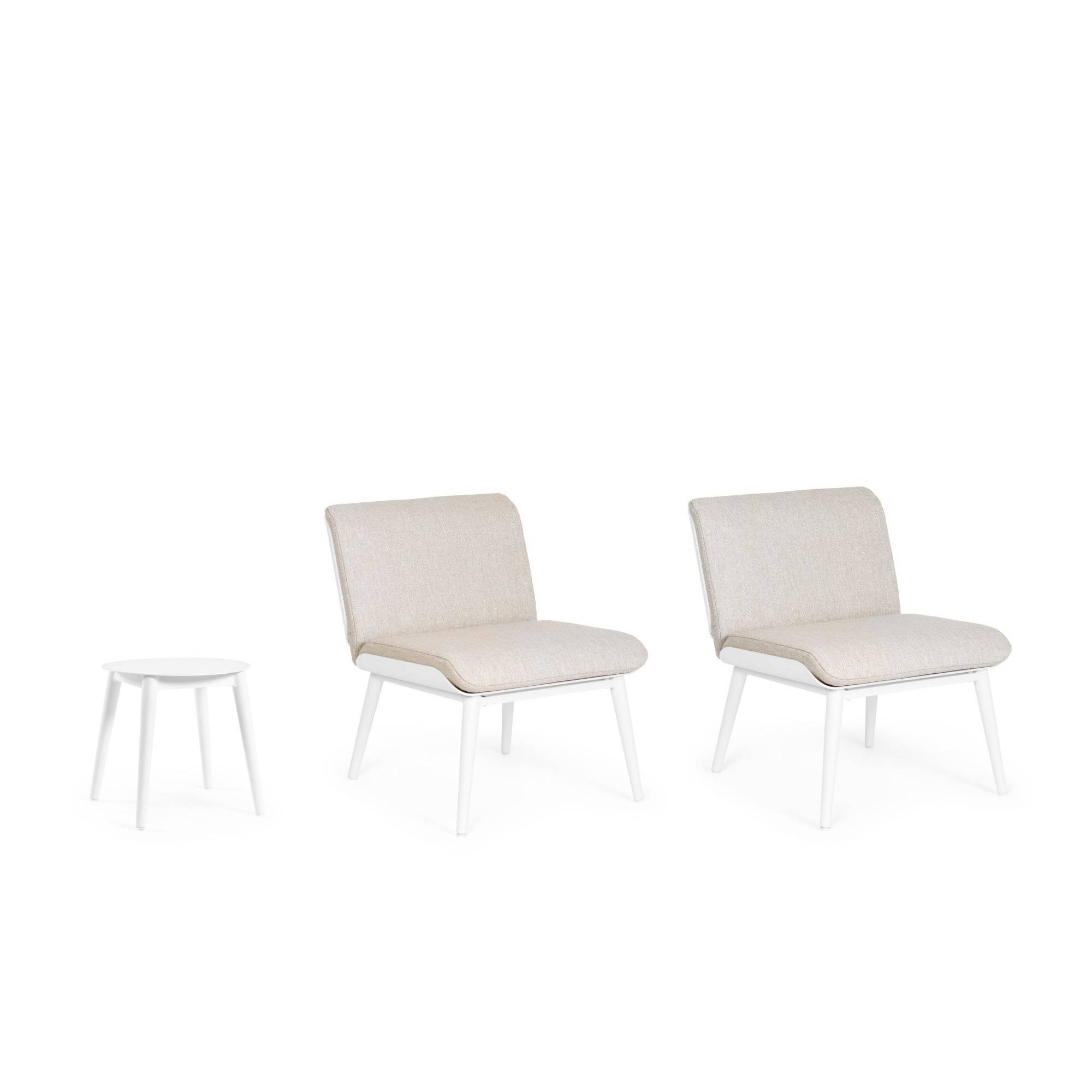 Autre - Salon de jardin en aluminium et coussins toile (set de 3) - ST VALERY - Imagen 5