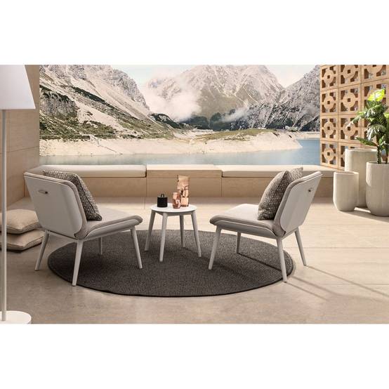 Autre - Salon de jardin en aluminium et coussins toile (set de 3) - ST VALERY - Imagen 2