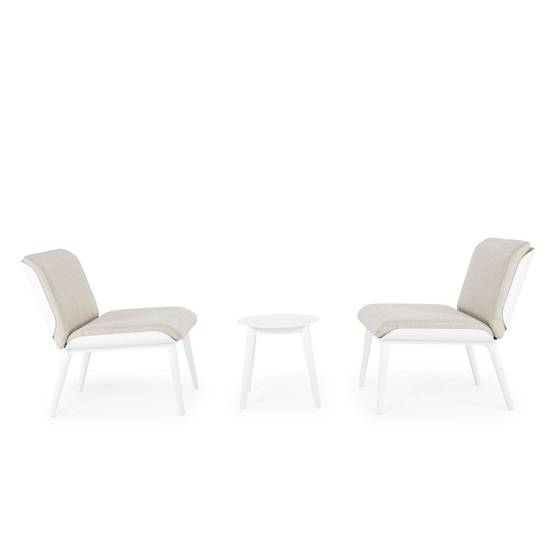 Autre - Salon de jardin en aluminium et coussins toile (set de 3) - ST VALERY - Imagen 4