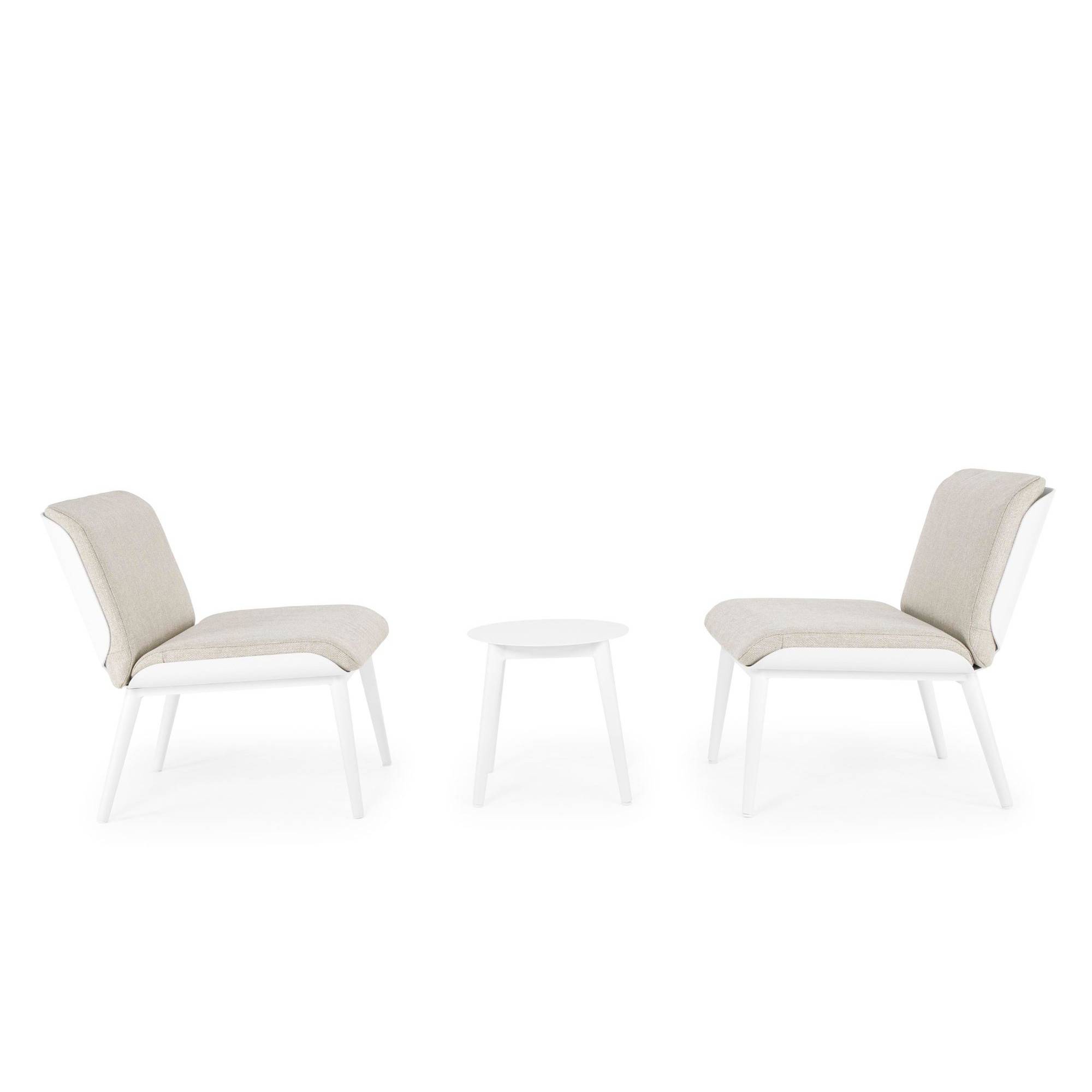 Autre - Salon de jardin en aluminium et coussins toile (set de 3) - ST VALERY - Imagen 4
