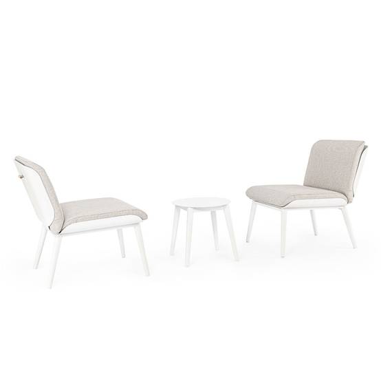 Autre - Salon de jardin en aluminium et coussins toile (set de 3) - ST VALERY - Imagen 1