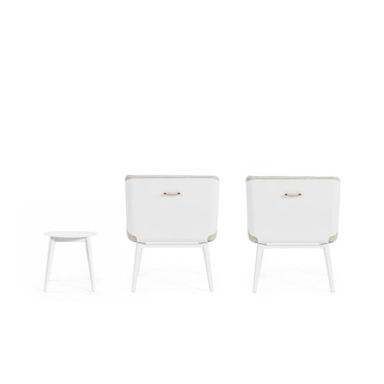 Autre - Salon de jardin en aluminium et coussins toile (set de 3) - ST VALERY - Imagen 8