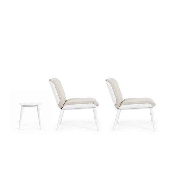 Autre - Salon de jardin en aluminium et coussins toile (set de 3) - ST VALERY - Imagen 7