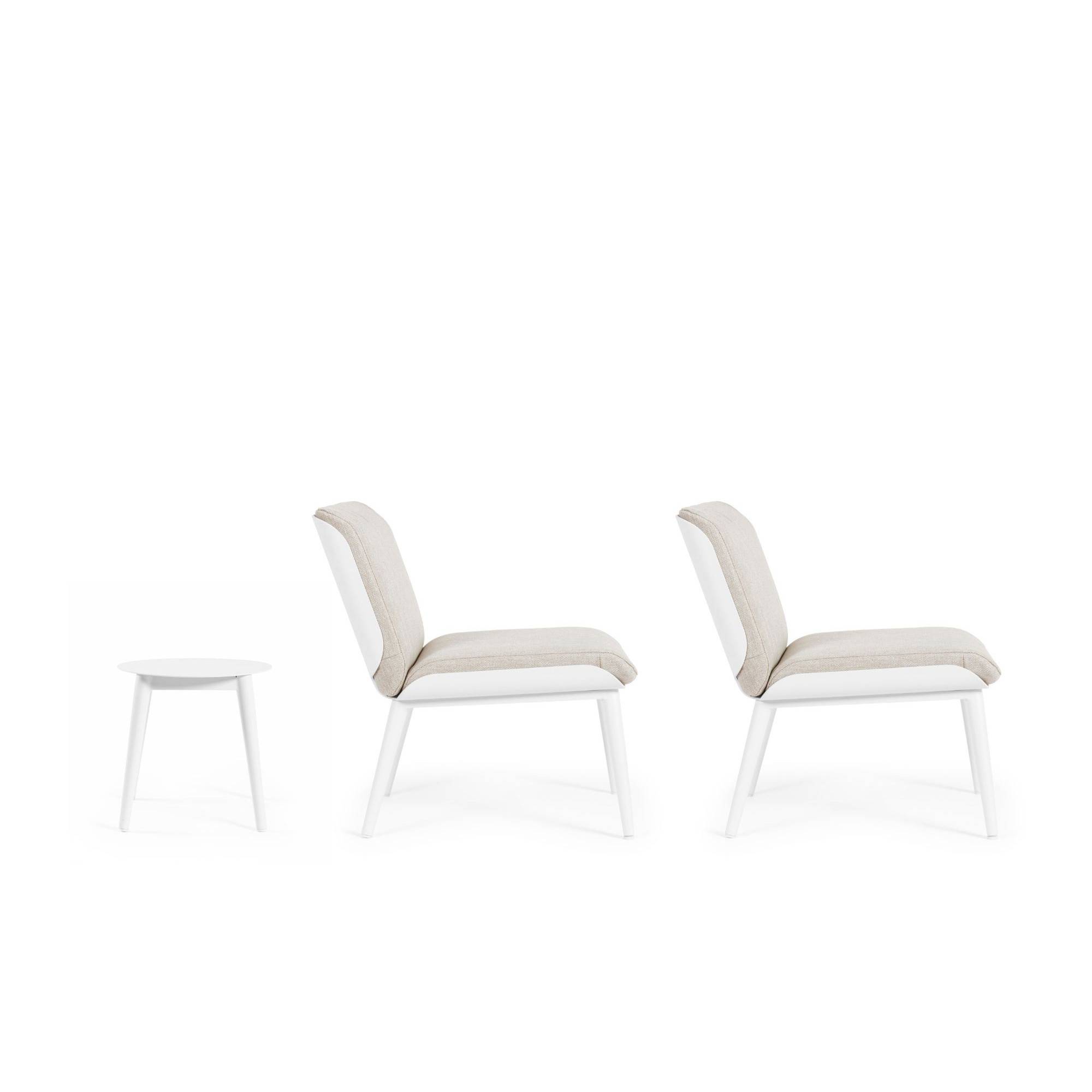 Autre - Salon de jardin en aluminium et coussins toile (set de 3) - ST VALERY - Imagen 7