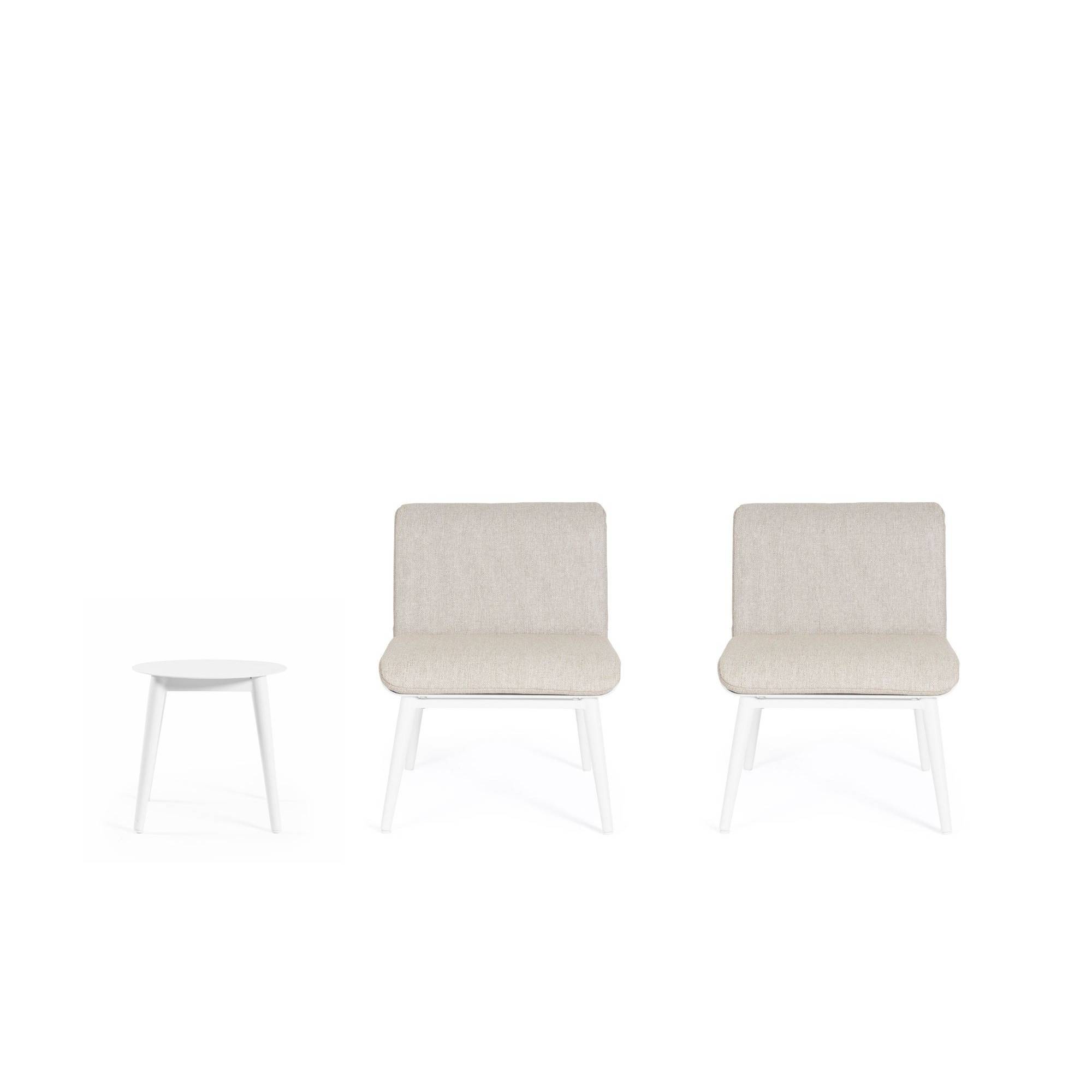 Autre - Salon de jardin en aluminium et coussins toile (set de 3) - ST VALERY - Imagen 6