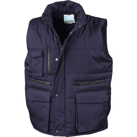 Gilet bimatière matelassé homme bleu marine Gilet bimatière matelassé homme bleu marine