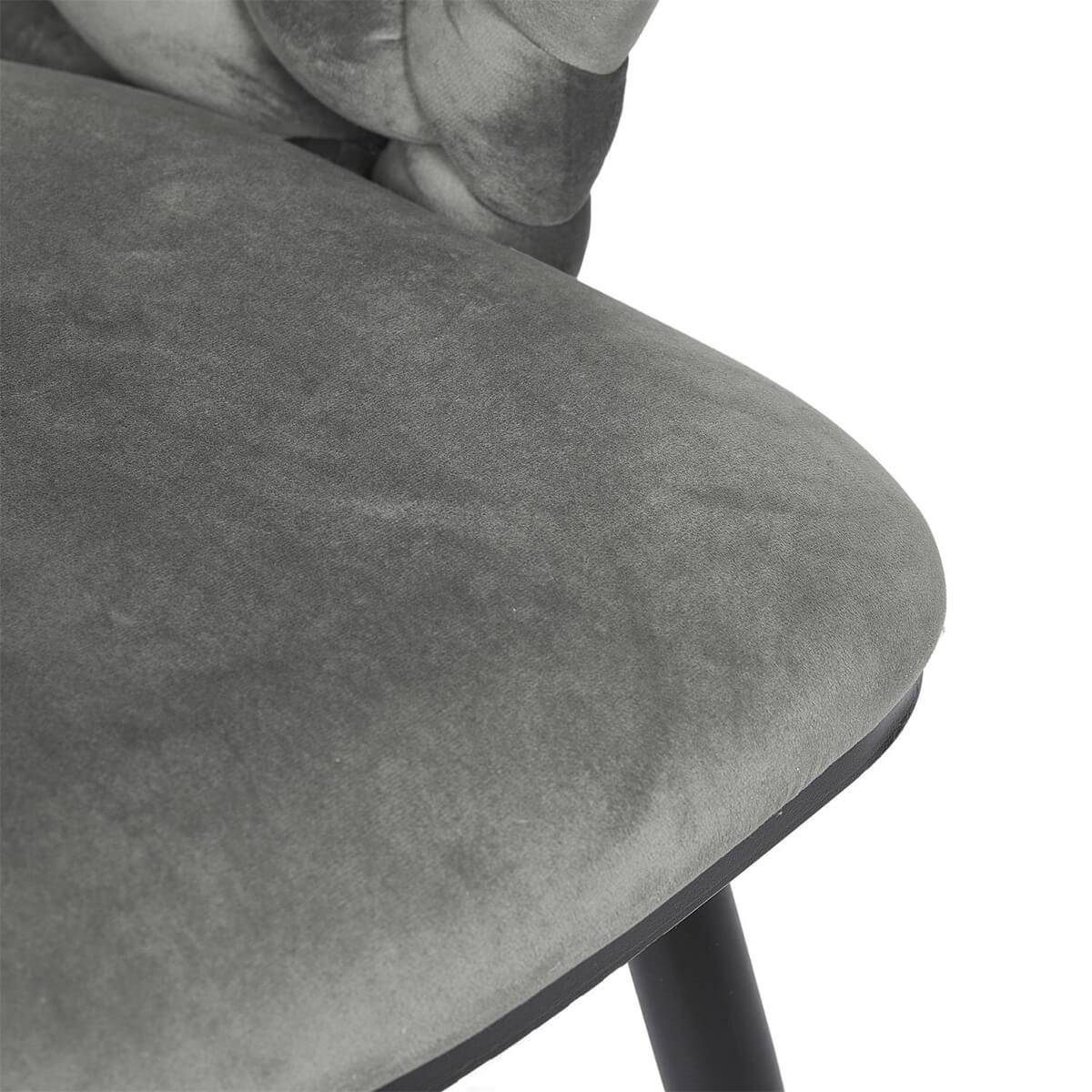 ALTOBUY - Lot de 6 Chaises en Velours Gris Pieds Métal Noir - OSCAR - Image 9