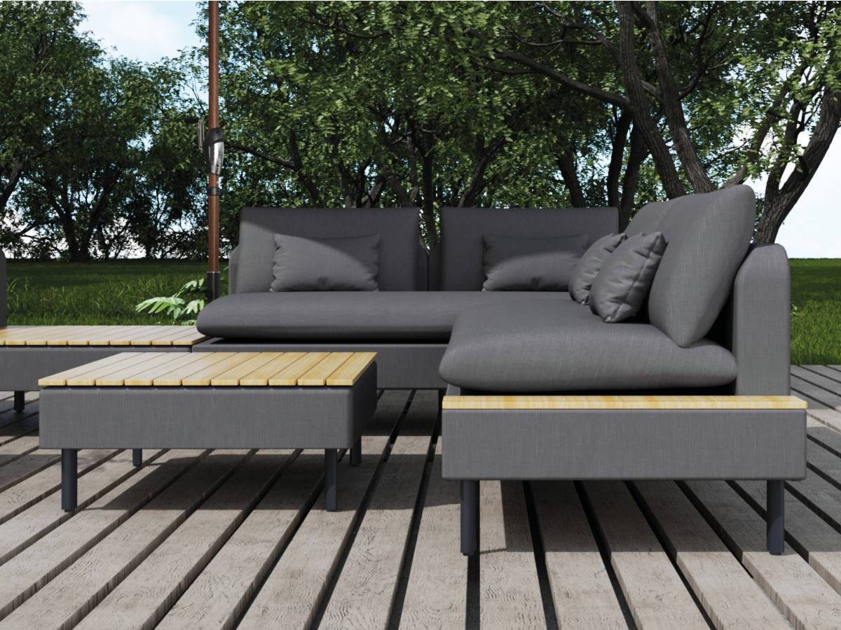 Jardideco - Salon de jardin détente Modularo, 2 canapés + 2 tables basses - Jardideco - Image 2