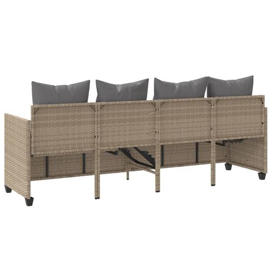 Maison Chic - Bain de soleil - Transat - Chaise longue avec coussins beige résine tressée - MEUBLE PRO-JU6545 - Image 7
