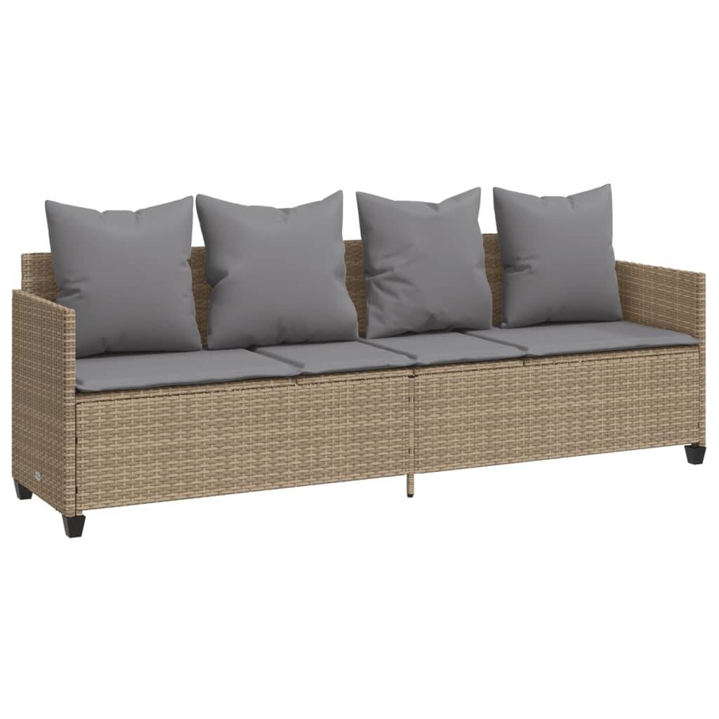 Maison Chic - Bain de soleil - Transat - Chaise longue avec coussins beige résine tressée - MEUBLE PRO-JU6545 - Image 1
