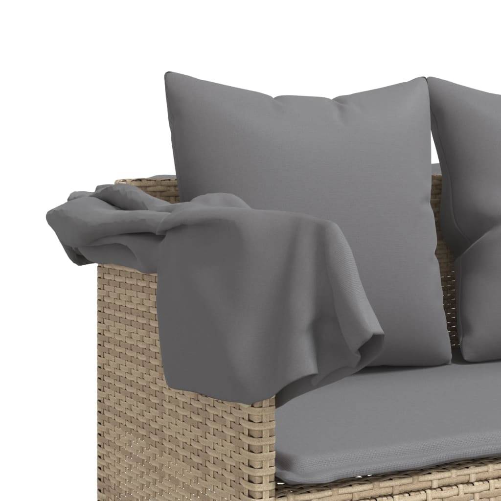 Maison Chic - Bain de soleil - Transat - Chaise longue avec coussins beige résine tressée - MEUBLE PRO-JU6545 - Image 8