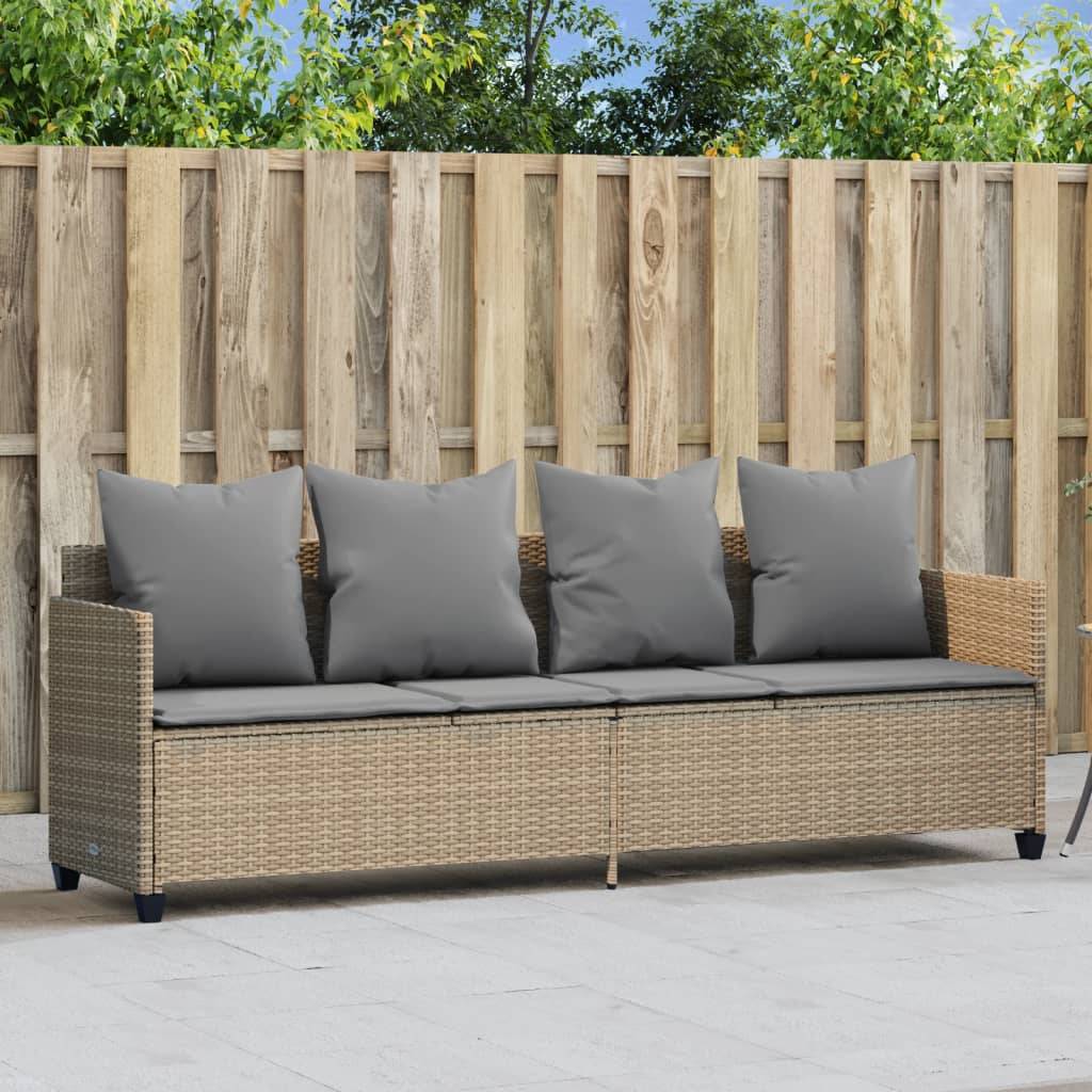Maison Chic - Bain de soleil - Transat - Chaise longue avec coussins beige résine tressée - MEUBLE PRO-JU6545 - Image 2