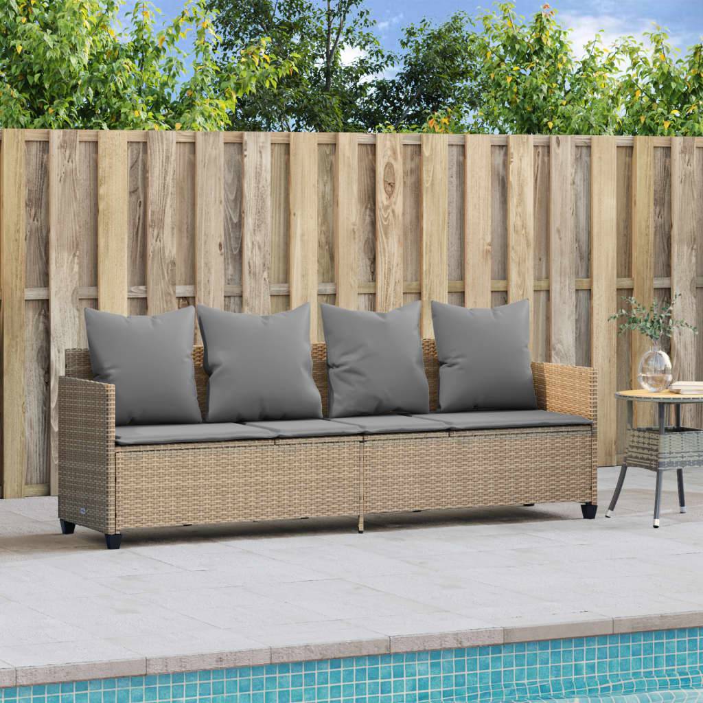 Maison Chic - Bain de soleil - Transat - Chaise longue avec coussins beige résine tressée - MEUBLE PRO-JU6545 - Image 3