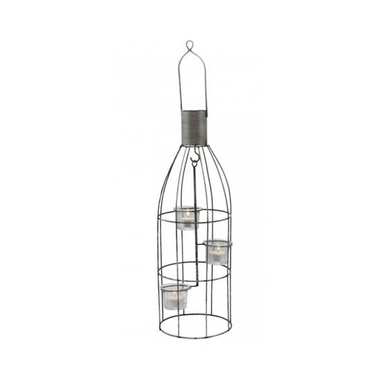 Lanterne extérieure jardin à poser bougie ancienne métal gris 46 cm Chemin de campagne - Imagen 1