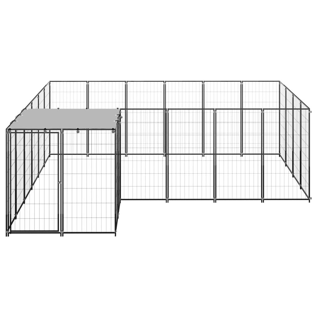 Vidaxl - Chenil Noir 8,47 m² Acier vidaXL 3082212 - Imagen 7