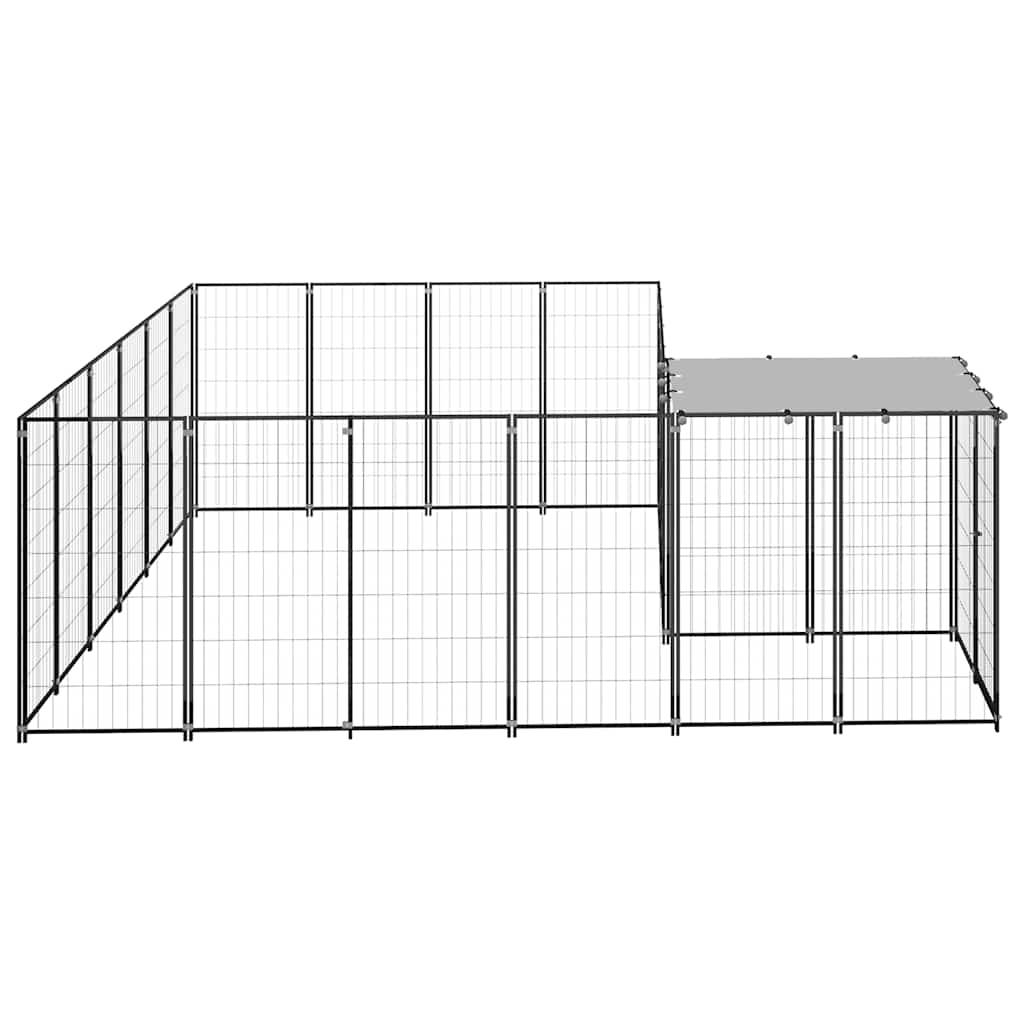 Vidaxl - Chenil Noir 8,47 m² Acier vidaXL 3082212 - Imagen 5