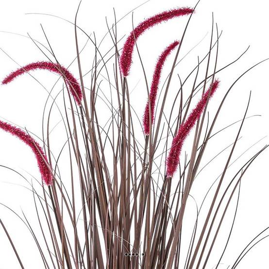 Jolie graminée artificielle en pot avec fleurons H 89 cm D 30 cm aubergine - Image 3