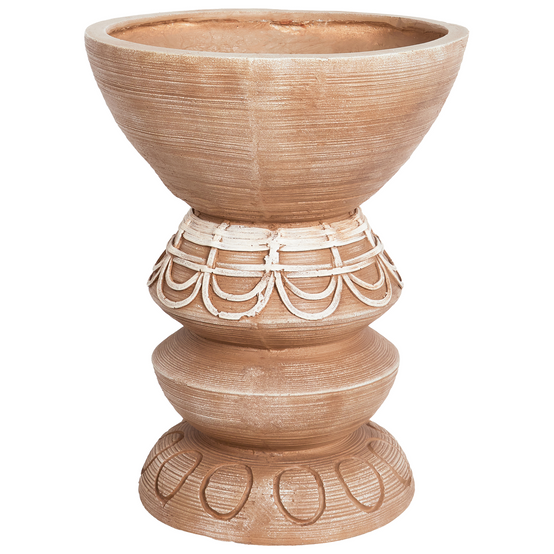 Cache-pot d'extérieur Fibre d'argile Marron clair DISPORUM - Beliani - Image 1