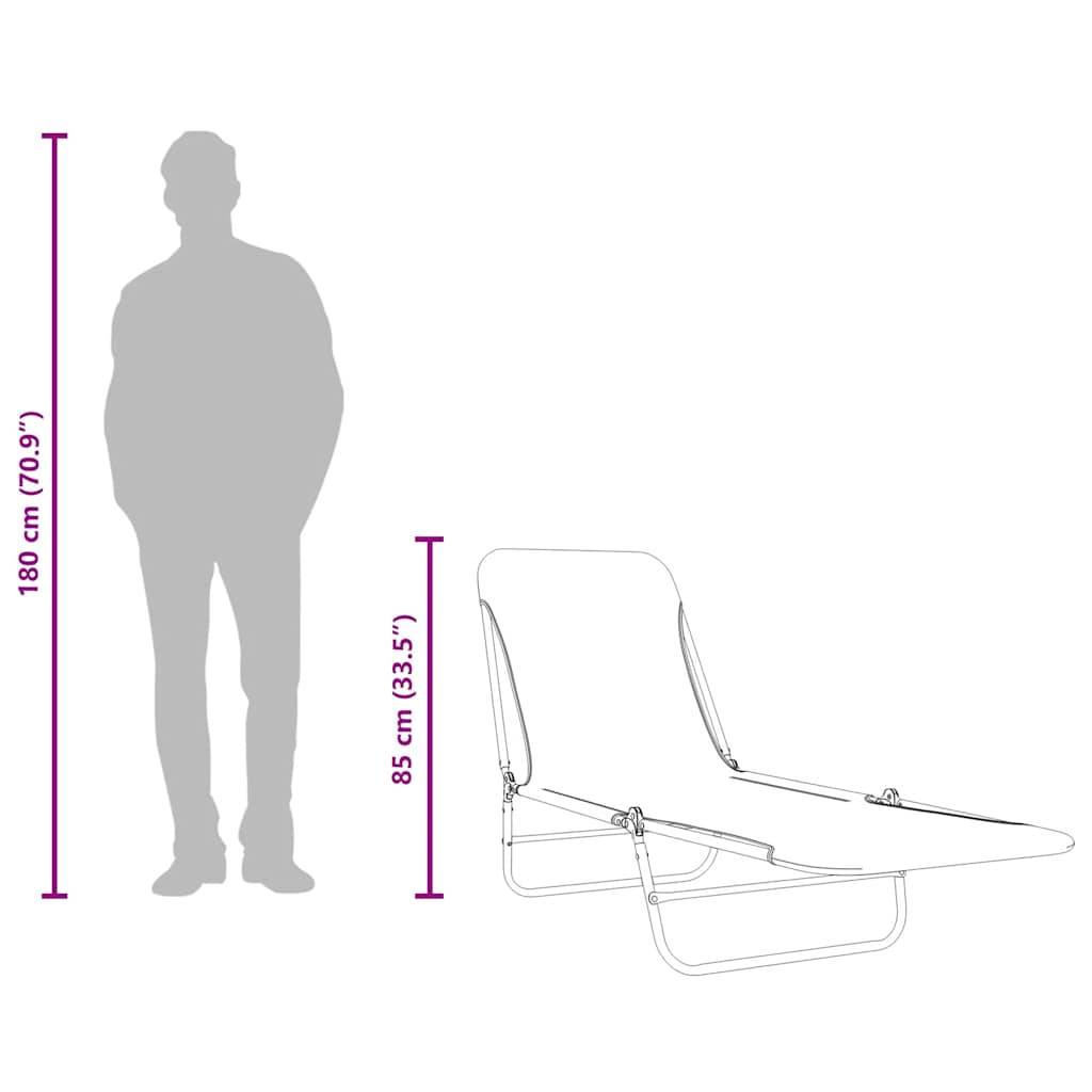 Maison Chic - 2 pcs Chaises longue | Transat | Bain de soleils pliables Acier et tissu Rose - Image 10