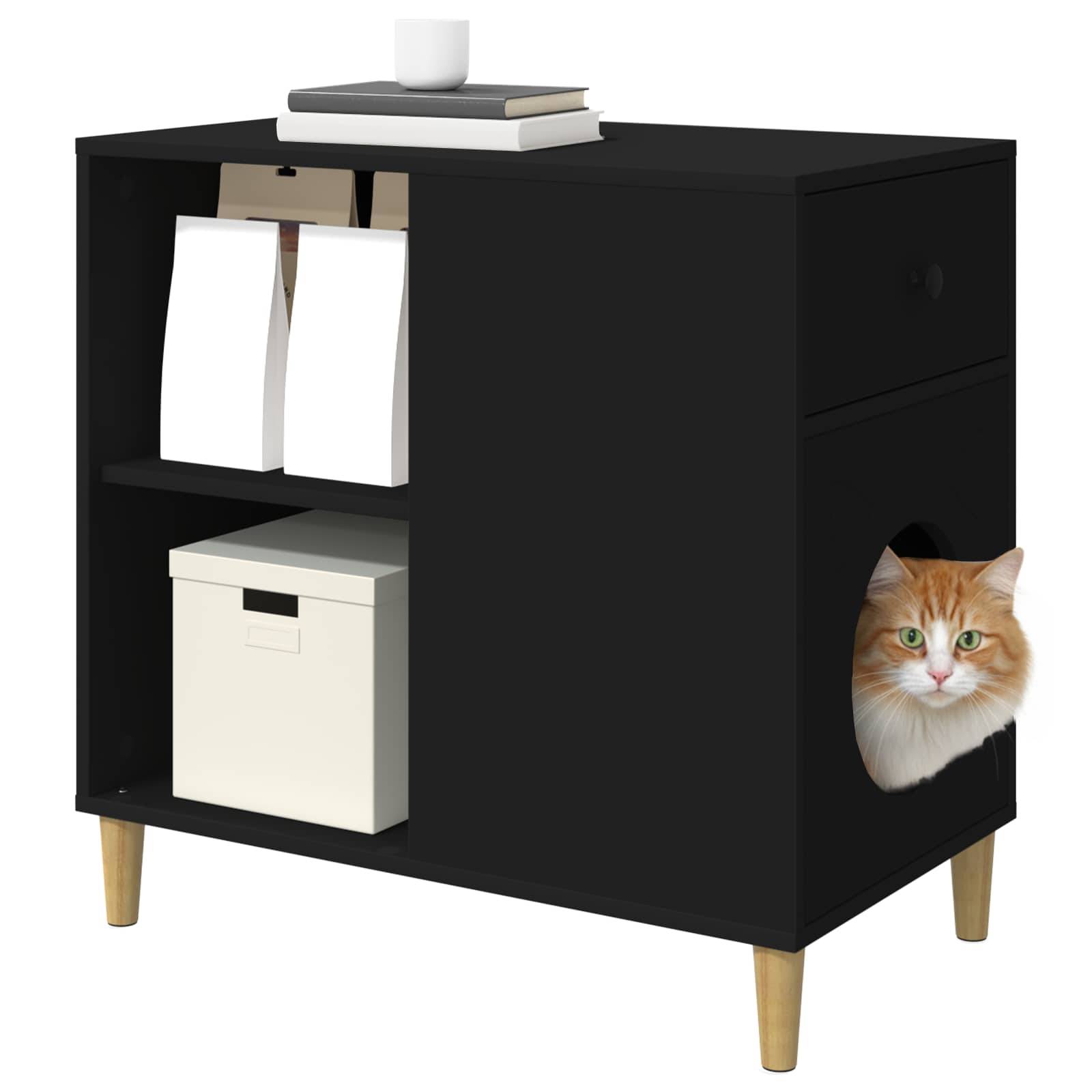 Grande Maison Chat Bois Repos Noir 72cm pour Grand Chat Durable Sûr - ComfortXL Outdoor Living - Image 3