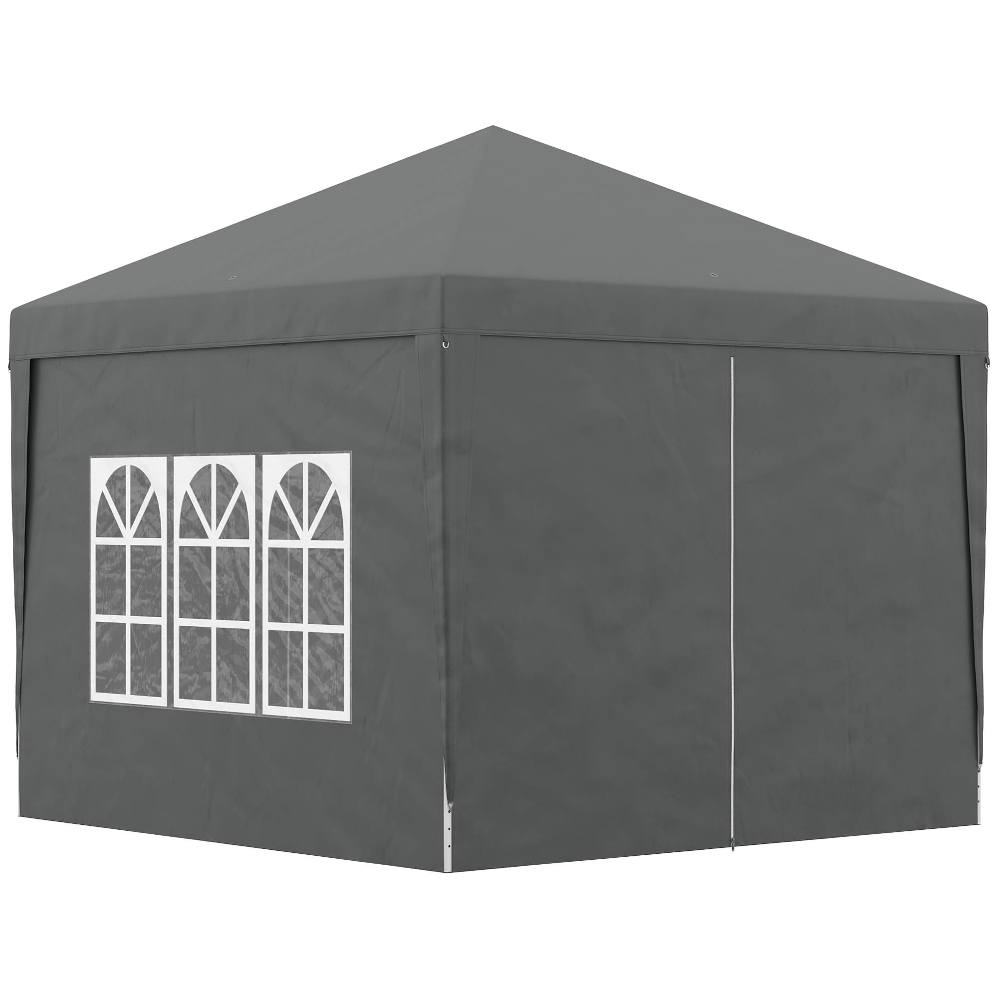 ComfortXL - Tonnelle pliante acier tissu Oxford jardin panneaux latéraux protection UV 3x3m gris - ComfortXL Outdoor Living - Image 2