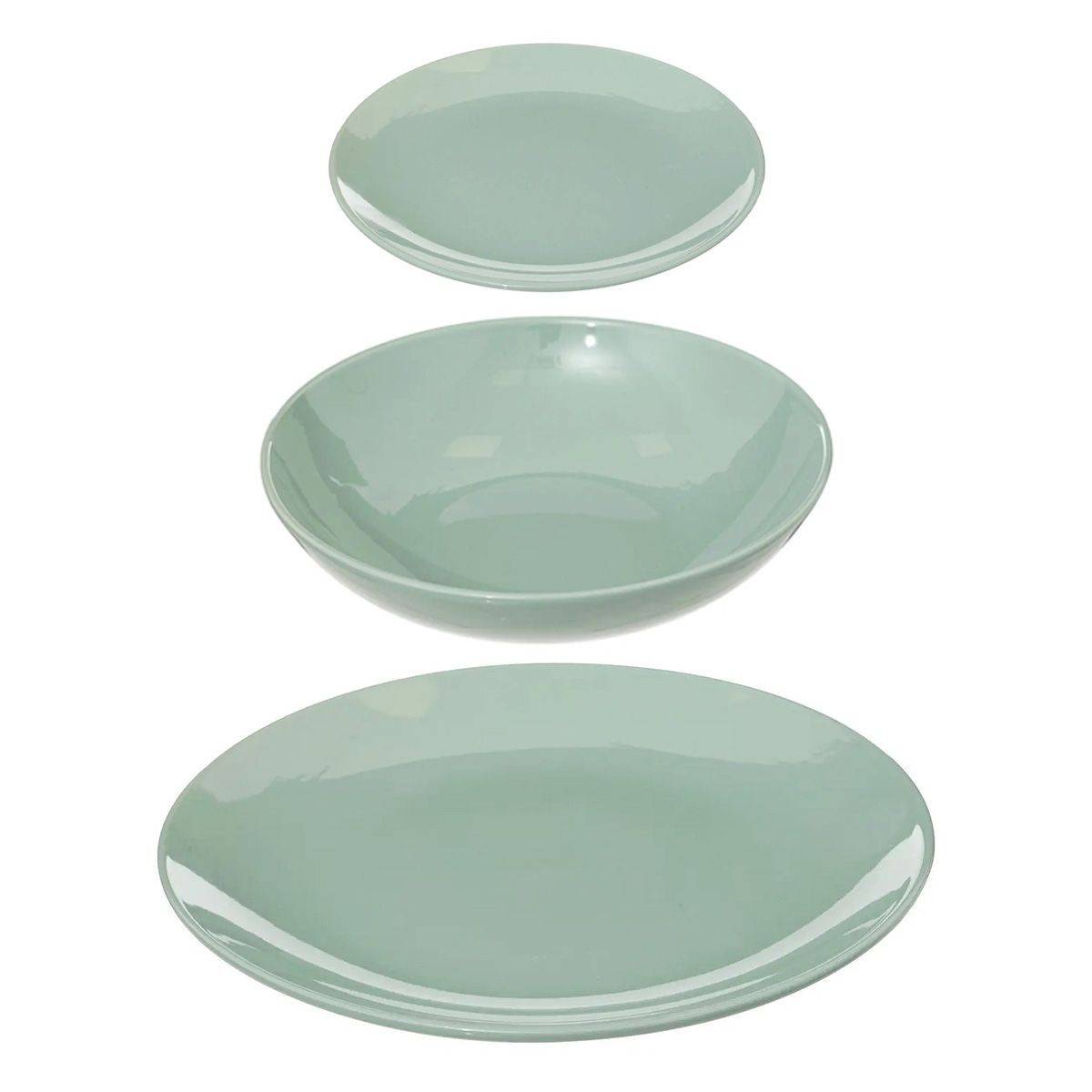 Service de Table 18 Pièces "Colorama" 26cm Vert Menthe - Image 1
