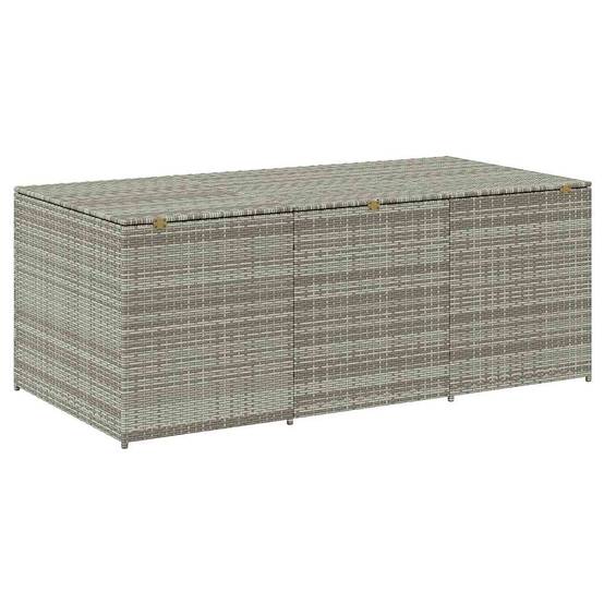 Coffre de rangement - Boîte de rangement extérieure - Coffre de jardin résine tressée 180x90x70 cm gris MP185 - Image 6