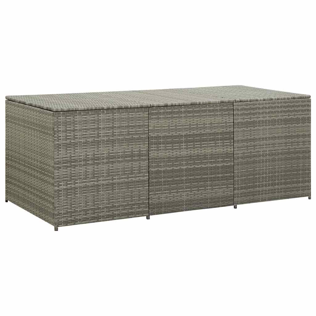 Coffre de rangement - Boîte de rangement extérieure - Coffre de jardin résine tressée 180x90x70 cm gris MP185
