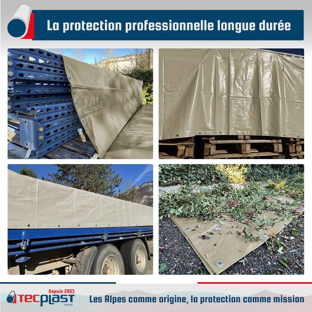 Tecplast - Bâche de Chantier 3x6 m LP506CH Blanc Crème - Garantie 5 ans - Bâche de protection étanche en PVC pour Travaux TECPLAST - Imagen 2