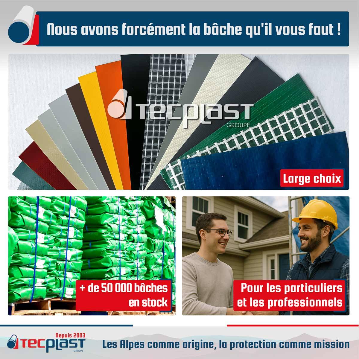 Tecplast - Bâche de Chantier 3x6 m LP506CH Blanc Crème - Garantie 5 ans - Bâche de protection étanche en PVC pour Travaux TECPLAST - Imagen 6
