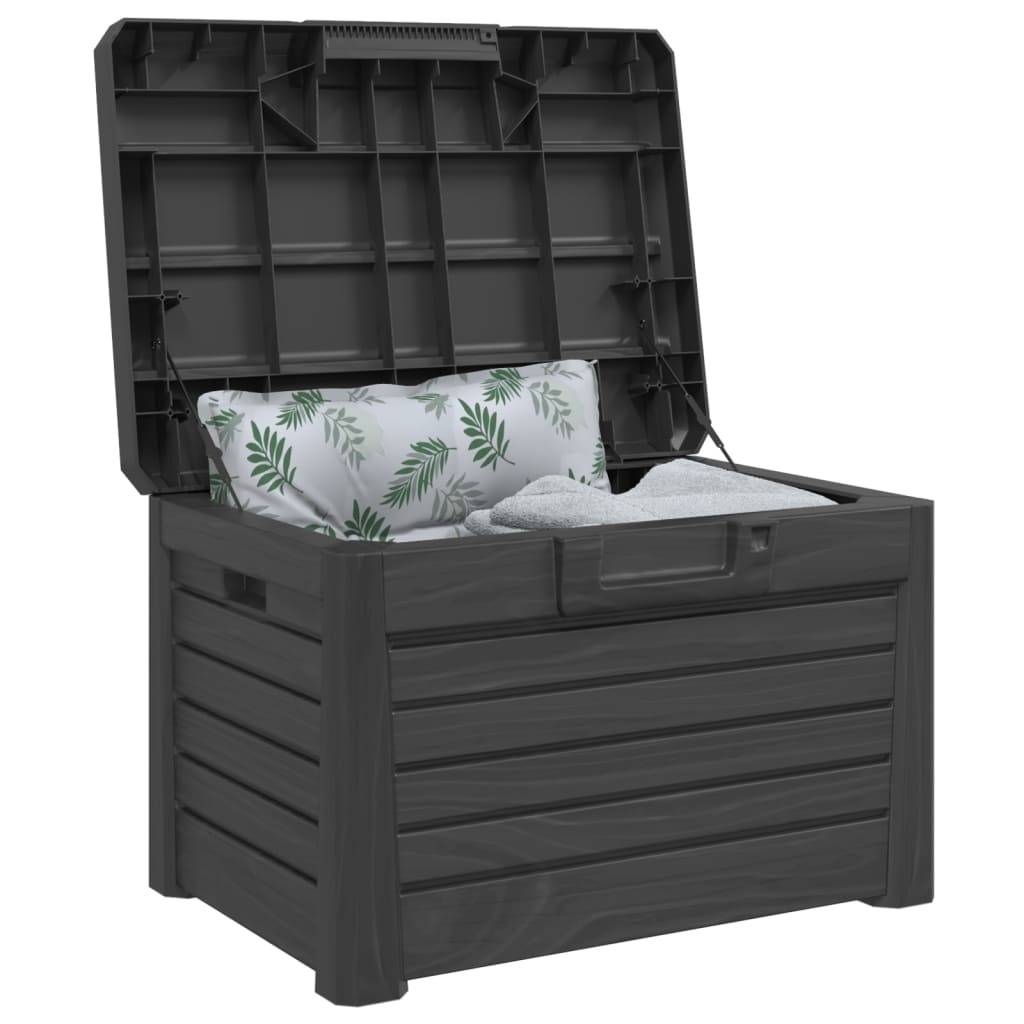 Boîte de rangement extérieure avec coussins - Coffre de rangement anthracite polypropylène - Image 4