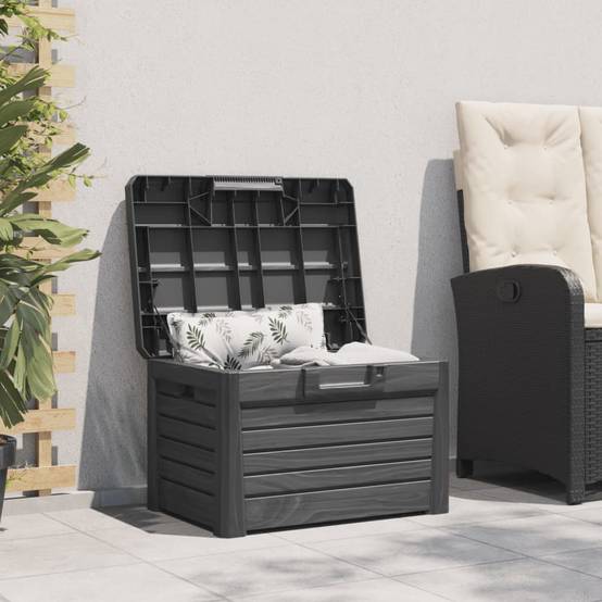 Boîte de rangement extérieure avec coussins - Coffre de rangement anthracite polypropylène - Image 3